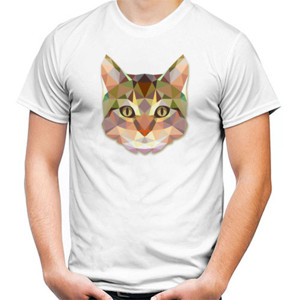 Kaos Cat Face Triangle Art
