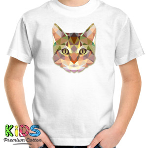 Kaos Cat Face Triangle Art