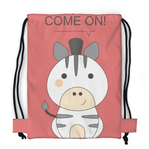 Tas Serut Fullprint Sapi putih yang lucu