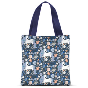 Tas Tote Fullprint FLOWER AND UNICORN