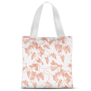 Tas Tote Fullprint Orange Leaves