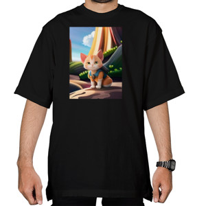 Kaos Oversize Kucing berpetualang