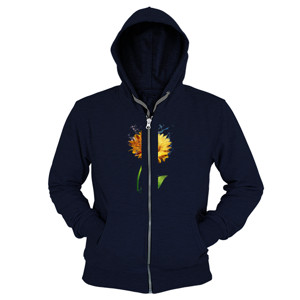 Hoodie Zipper Sunflower T-Shirt Design