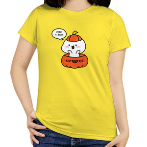 Kaos Peek a boo! Udah nggak sabar Halloween ya!