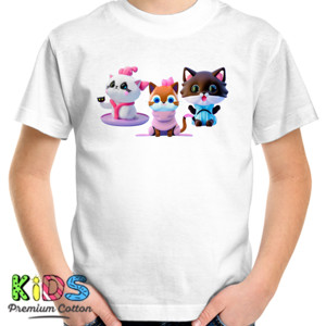 Kaos Kaos Kucing Lucu Bertiga Putih Oren Hitam