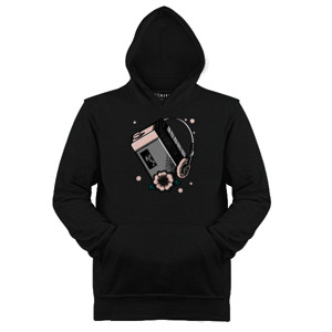 Jaket Hoodie Kaos Tema Radio Jadul Dan Headphone