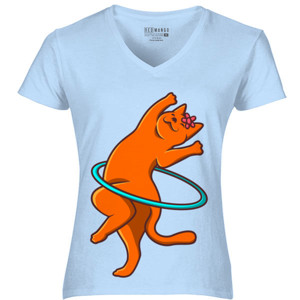 Kaos Kucing Lucu Bermain Hulahoop