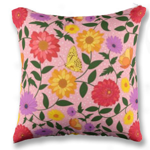 Bantal marigold and butterfly