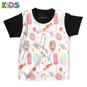 Kaos Anak Full-Print Lolipop and icecream