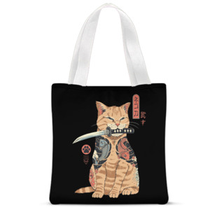 Tas Tote Fullprint Yakuza Cat