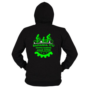 Hoodie Zipper Kaos Sepeda Bahagia Itu Gowes (Design Belakang)