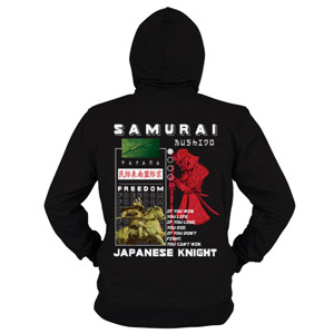 Hoodie Zipper Samurai Streetwear Hoodie Zipper Red Mango