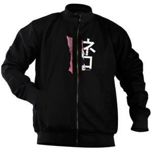 Jaket Bomber #4 pinkcat (black) 