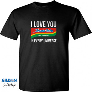 Kaos I Love You Indomie in Every Unieverse Hitam