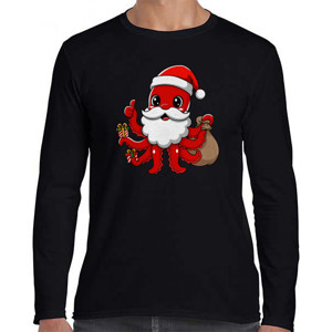 Kaos Kaos Natal Santa Octopus