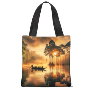 Tas Tote Fullprint Suasana Danau menjelang matahari terbenam