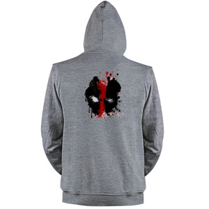 Jaket Hoodie Dead Pool Artwork Depan Belakang