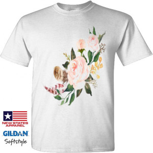 Kaos flowery rose pink