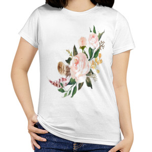 Kaos flowery rose pink