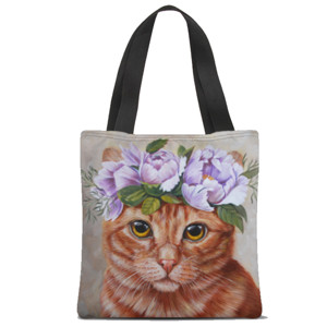Tas Tote Fullprint Cat Wreath 02 Tote