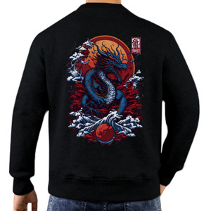 Jaket Sweater PRIA WANITA KEREN KANAGAWA DRAGON NAGA JEPANG