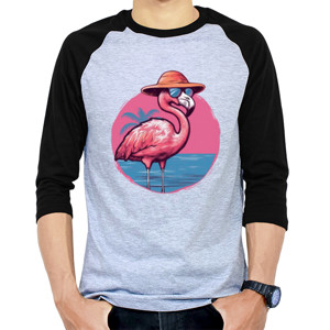 Kaos Raglan Flamingo pink