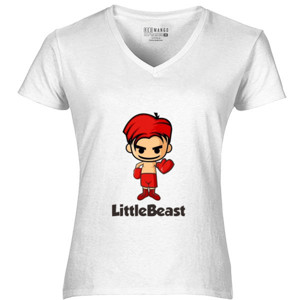 Kaos V-Neck Little Beast