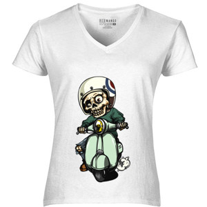 Kaos Skelton Riding Bike