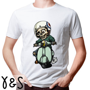 Kaos Skelton Riding Bike