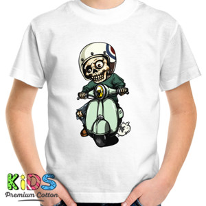Kaos Skelton Riding Bike