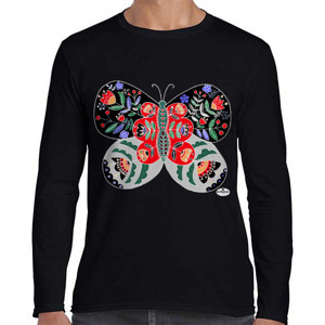 Kaos Lengan Panjang Kupu Skandinavian