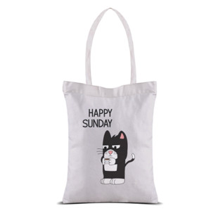 Tas Tote Kucing Happy Sunday Tas Tote