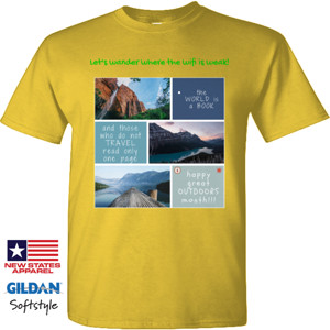 Kaos Let's wander - Gildan lengan panjang