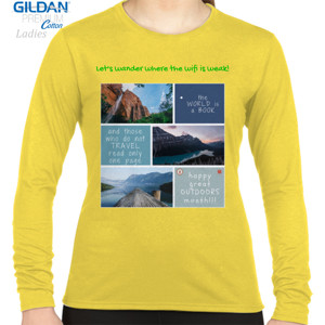 Kaos Let's wander - Gildan lengan panjang