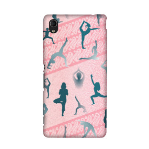 HP Case - Yoga Poses on Pink Parang Casing HP