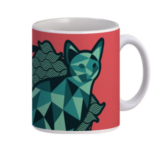 Mug Geometric Watery Color Cat