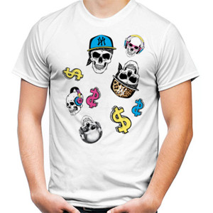 Kaos Nerd Skull With Dollar
