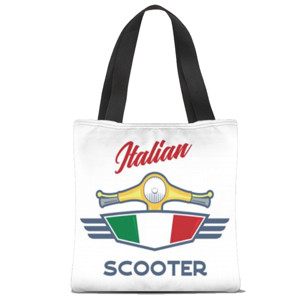 Tas Tote Fullprint Tote Bag Canvas - Italian Scooter