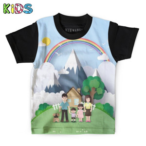 Kaos Anak Full-Print Happy family