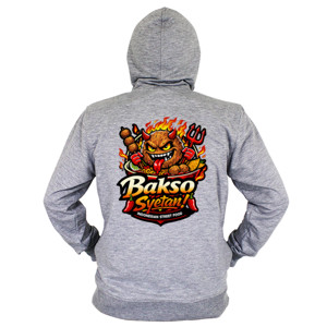 Hoodie Zipper Bakso Syetan Level Neraka