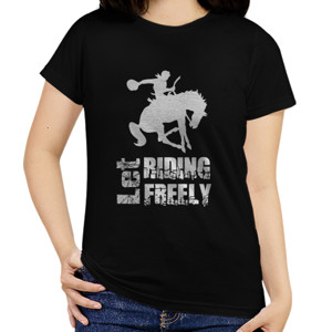 Kaos Cowgirl Berkuda Freely