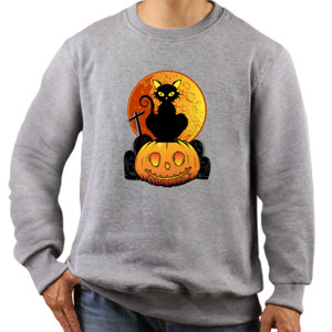 Jaket Sweater Halloween Cat
