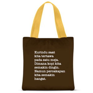 Tas Tote Fullprint tas kopi rindu romantis
