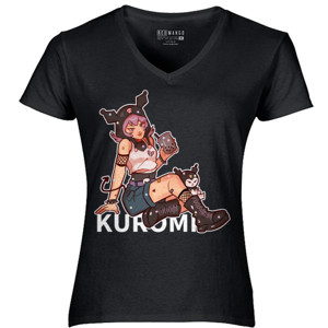 Kaos Hitam Kuromi t-shirt kultur Jepang