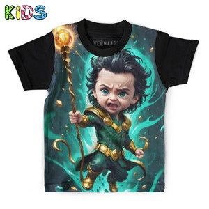 Kaos Anak Full-Print avenger kid loki