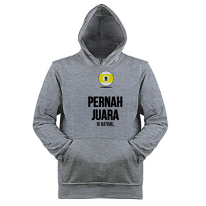 Jaket Hoodie Pernah  Juara Di Hatimu - Font Black Men's