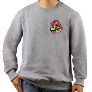 Jaket Sweater Mario Embroidery