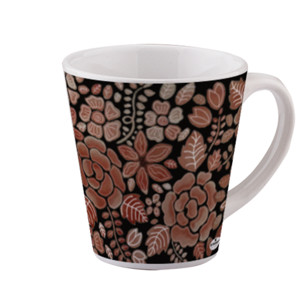 Mug Kerucut Marroni Dasar Hitam