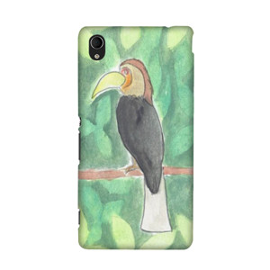 Watercolor rangkong bird Casing HP