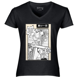 Kaos T-shirt Comic Fiksi 1 cewek V-neck
